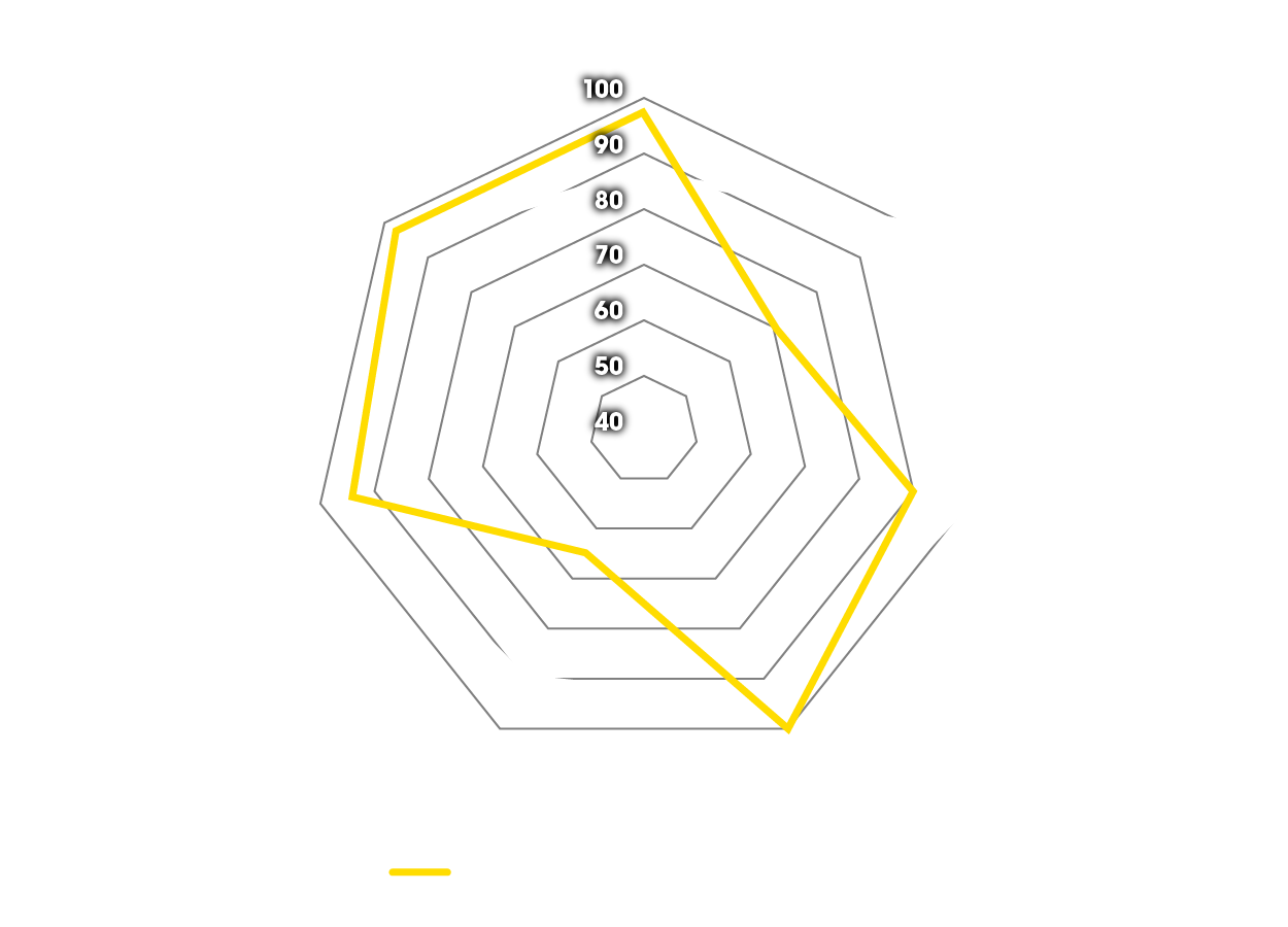 Diagrama de aranha de benefícios para os pneus Dunlop sport & touring no BMW GS